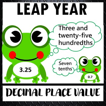 Preview of Leap Day Math Worksheet Decimal Place Value Leap Year 2024
