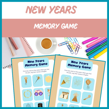 Preview of New Years Memory Game - Speech, Language, Vocabulary | Digital Resource