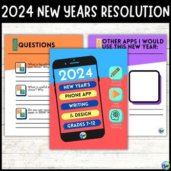 Preview of New Years 2024 | Middle to High School Phone App Theme | UPDATED ANNUALLY