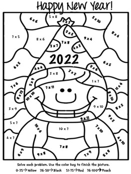 New Year's Multiplication Color By Number Fun Pack--FUN  