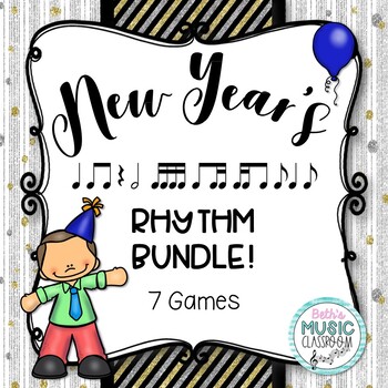 Preview of New Years Music Interactive Rhythm Game BUNDLE - 7 GAMES!