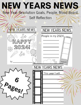 Preview of New Years Newspaper- Set Goals, Record Mood Board, Make Predictions, Create!