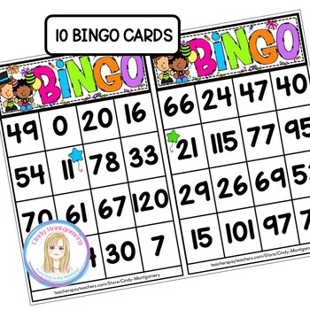 New Years Number Bingo 0 - 120 l Number Recognition 0 to 120 | TPT