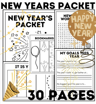 Preview of New Years Packet | 30 Pages Booklet | Ultimate Fun & Goals Pack