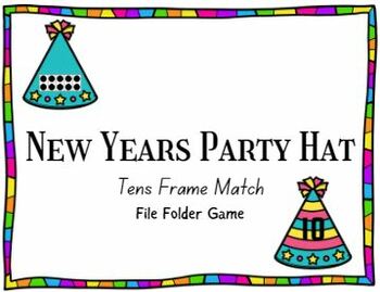 Preview of New Years Party Hat Tens Frame Match File Folder Game for Autism/ MD Units