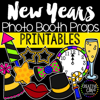 Preview of New Years Photo Booth Props {Made by Creative Clips Clipart}