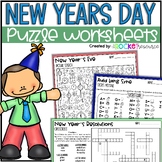 New Years Puzzle Worksheets | New Years Morning Work | Log