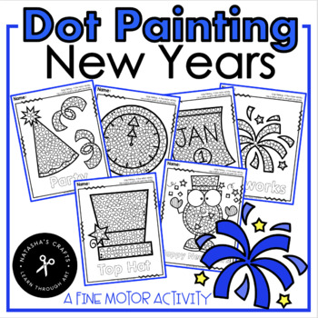 Preview of Dot Q-tip Painting New Years A Fine Motor Development Activity