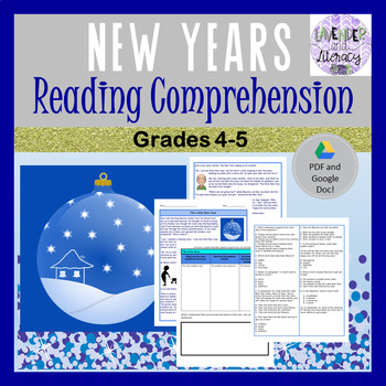 Preview of Digital New Years Reading Comprehension