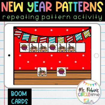 Preview of New Years - Repeating Pattern Activity - Boom Cards