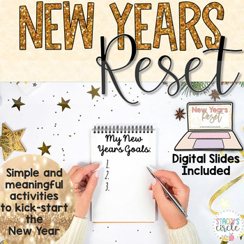 Preview of New Years Reset Bundle : Goal Setting | Math | Literacy | Mindfulness 2024