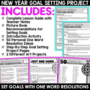 New Years Resolution 2024 New Year Goal Setting One Word January Bulletin  Board