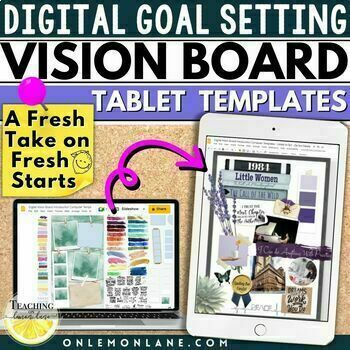 New Years Resolution Activities Digital Vision Board Activity Smart Goal Setting