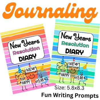 Preview of New Years Resolution Diary for Kids- Journal- Writing Prompts