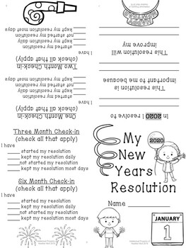 New Years Resolution Growth Mindset foldable booklet | TPT