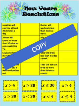 Preview of New Years Resolution Inequalities (One Drive, Google Drive or Print)