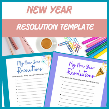 Preview of New Years Resolution Template - Free Download | Digital Resource