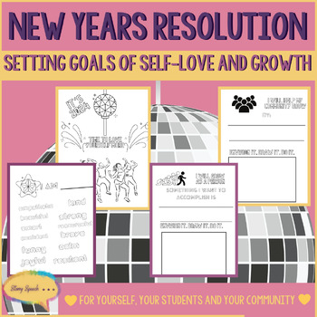 Preview of New Years Resolution of Self-love and Self-growth Coloring Pages