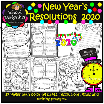 New Years Resolutions 2020 Coloring Pages Goals School Designhcf