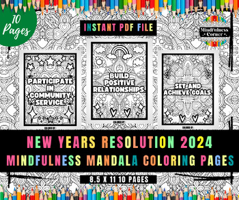 New Years 2024 Activity Bundle Goals, Resolutions, Bulletin Board