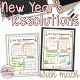 New Years Resolutions 2024 using Math Guided Sheet and Bul