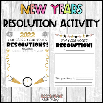 Preview of New Years Resolutions: Anchor Chart Template and Student Activity