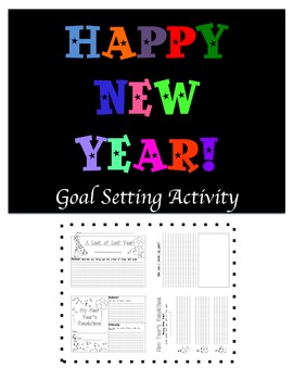 Preview of New Year's Resolutions Goal Setting Activity
