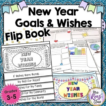 Preview of New Years Resolutions 2024 New Year Resolutions Flip Book Fun New Year Activity