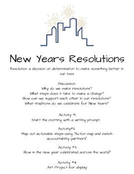 Preview of New Years Resolutions- Teach Actionable Change in your Classroom