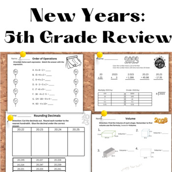 Preview of New Years Review- 5th Grade