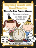 New Years Rhyming Words with Word Families Center Games an
