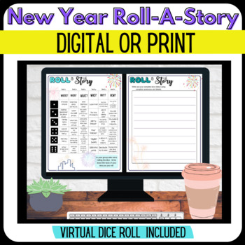 Preview of New Years Roll-A-Story: Paper and Digital Versions (digital dice included)