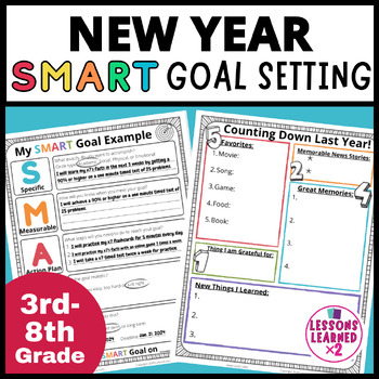 Preview of New Years SMART Goal Setting Mini-Unit for 3rd - 8th grade - Digital & Print