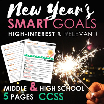 Preview of New Year's SMART Goals, Multimedia CCSS Lesson Plan + Poetry and Myth, 8-11