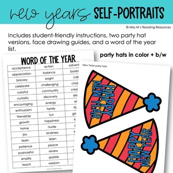 New Years 2024 Craft New Year Goals Bulletin Board | New Year Self Portrait