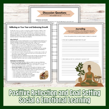 Preview of New Years Self-Reflection and Goal Setting Reading Comprehension for SEL