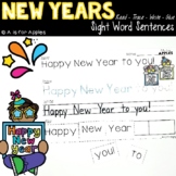 New Years Sight Word Sentences
