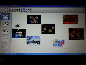 Preview of New Year's Sight Word SmartBoard Center