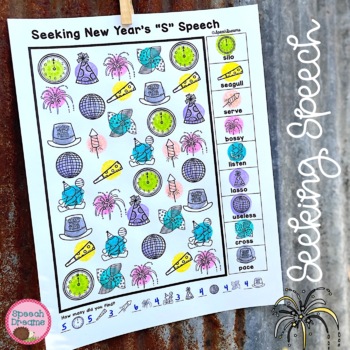 Preview of New Years Speech Therapy Seeking Activities B D M N P T early & later developing