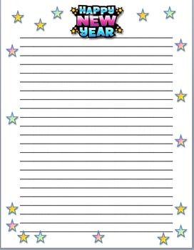 Preview of New Years Stationary Writing Prompt