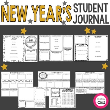 Preview of New Years Student Writing Journal | Goal Setting and Reflection Activity