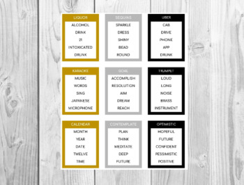 Preview of New Years Taboo 63 Cards Printable | Family Games | Printable Games | Instant Do