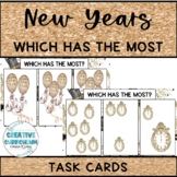 New Years Themed Counting & Comparing Item Increments Task Cards