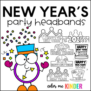 Preview of New Year's Crowns Headbands Hats for Pre-K and Kindergarten