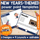 New Years-Themed Power Point Templates: Editable!