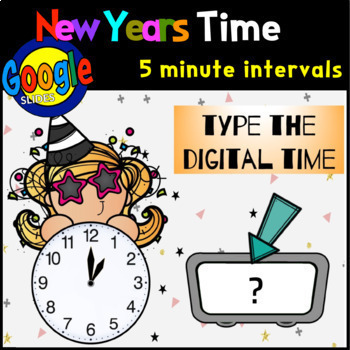 Preview of New Years Time |Analog and Digital- 5 Minute |Distance Learning | Google Slides