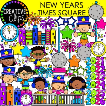 Preview of New Years Time Square {New Years Clipart}