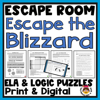 Preview of Engaging Escape Room Game - Print & Digital -  Escape the Blizzards