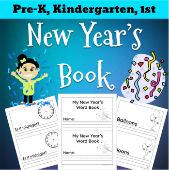 Preview of New Years Winter Sight Word Books. Kindergarten Preschool 1st Spanish activities