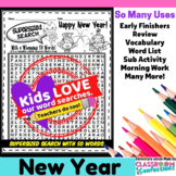New Years Word Search Activity: Supersized Search with 50 